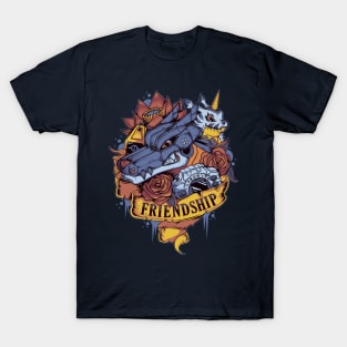 Digimon of friendship Gabumon - MetalGarurumon Tattoo T-Shirt